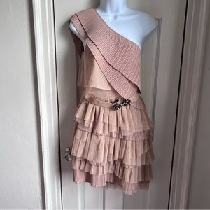 BCBGMAXAZRIA One Shoulder Tulle Dress